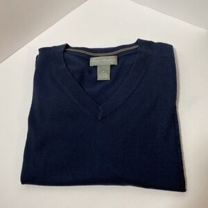 daniel cremieux Vest/Silk/Cotton/Cashmere‎ XL Navy Blue F1